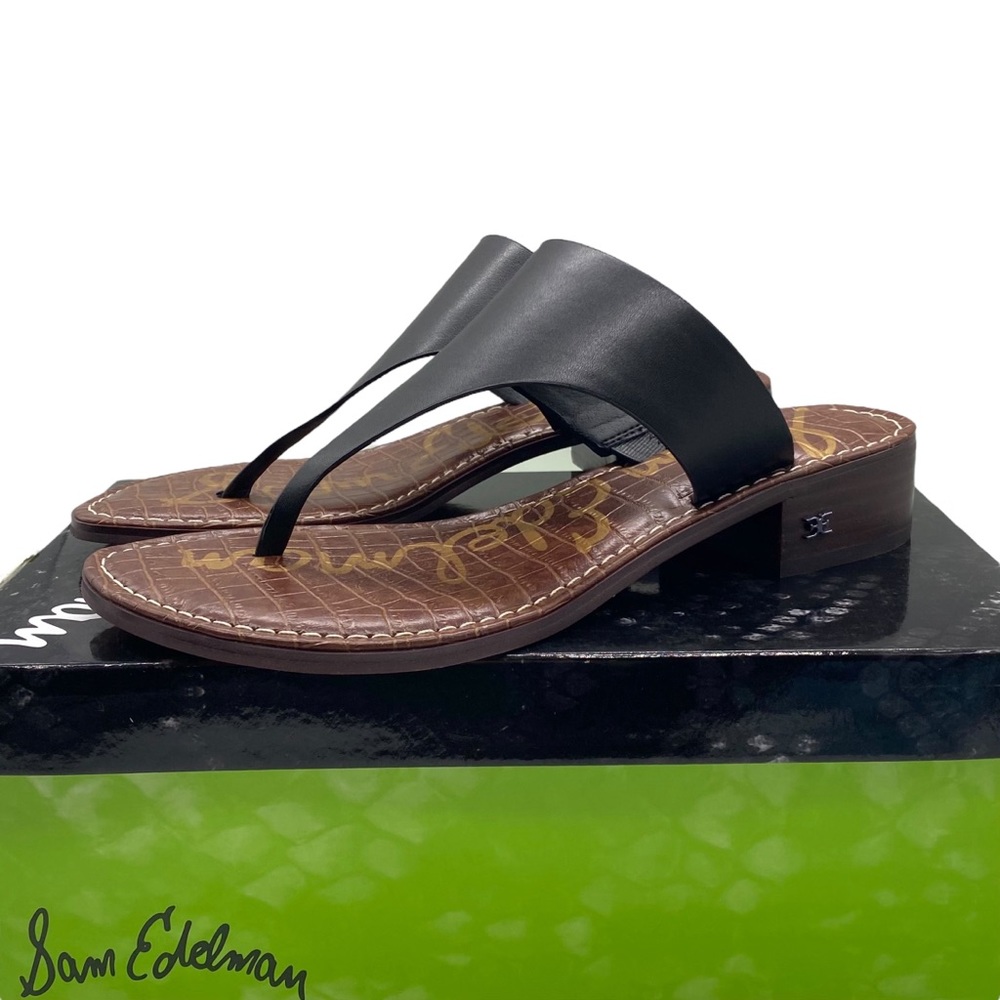 Sam Edelman Black Sandals with Cork Footbed - Picture 15 of 15